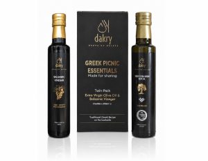 Dakry | Greek Picnic Essentials   Ex. Virgin Olive Oil & Black balsamic vinegar.